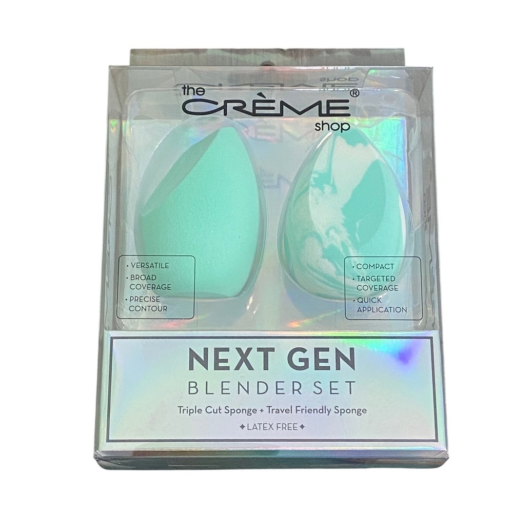 The‎ Creme Shop Next Gen Blender Set Mint Green 2pk Makeup Sponges NGB4558 NEW